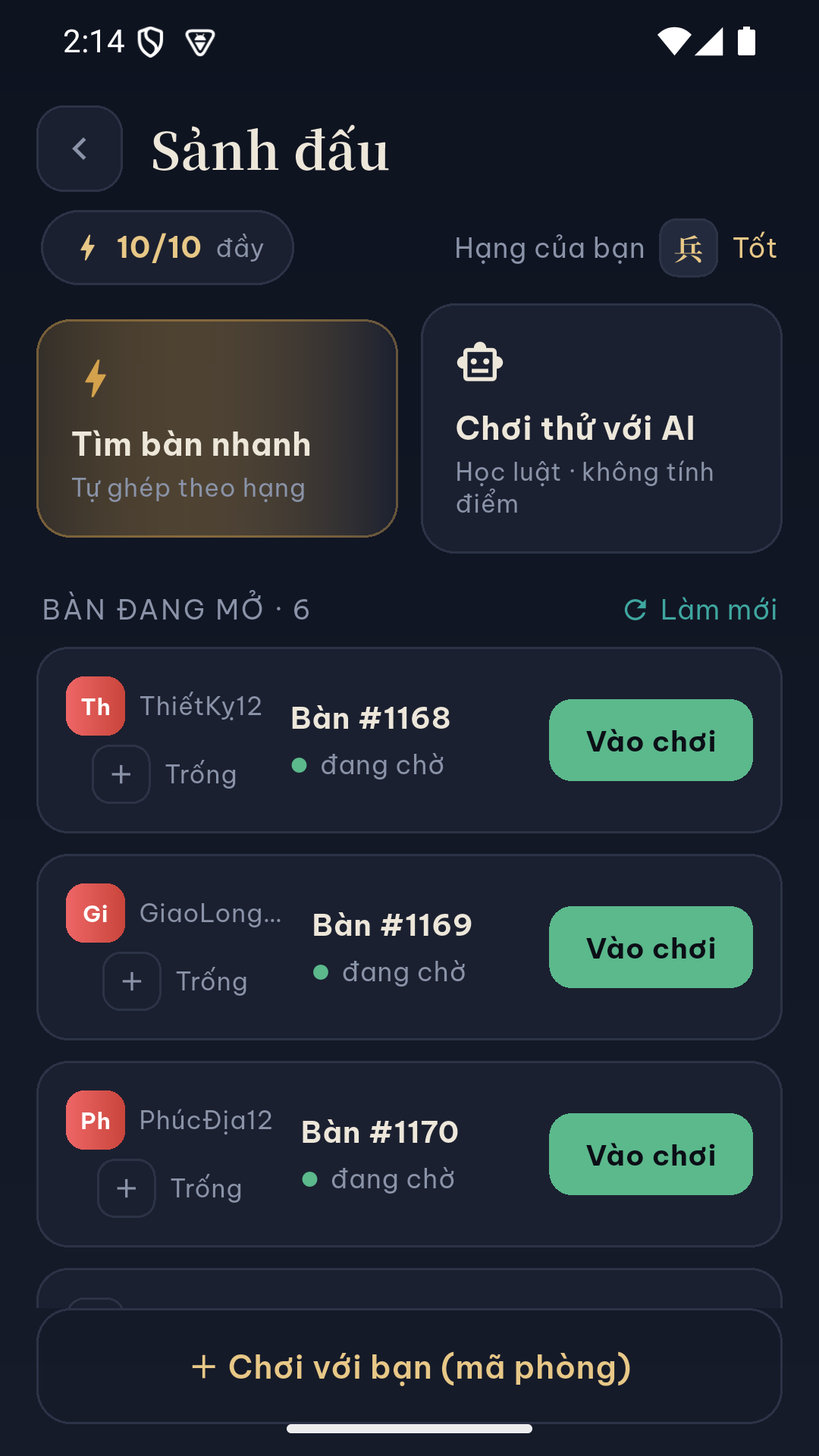 Sảnh online