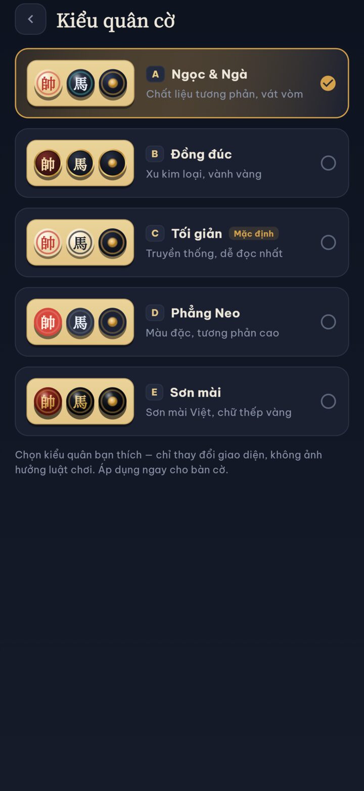 Giao diện quân cờ